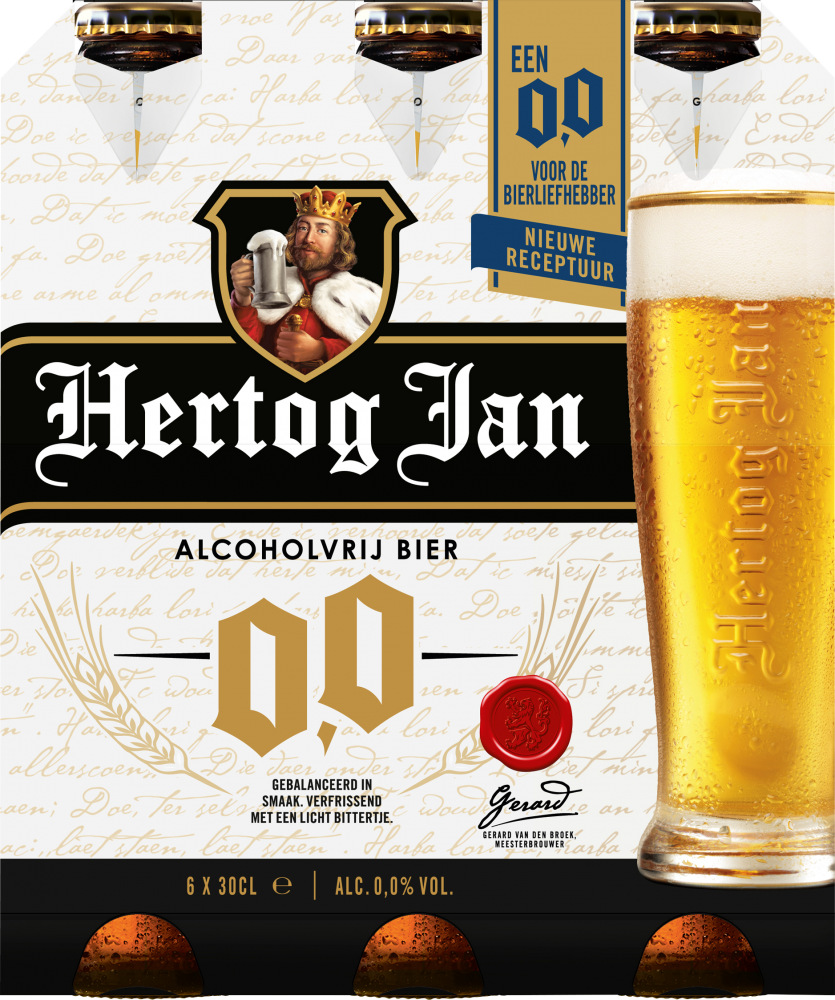 Hertog Jan 0.0 sixpack met flesjes van 30cl Hertog Jan 0.0 sixpack met flesjes van 30cl